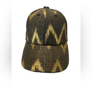 Madd Hatter Black and Gold Zigzag Pattern hat